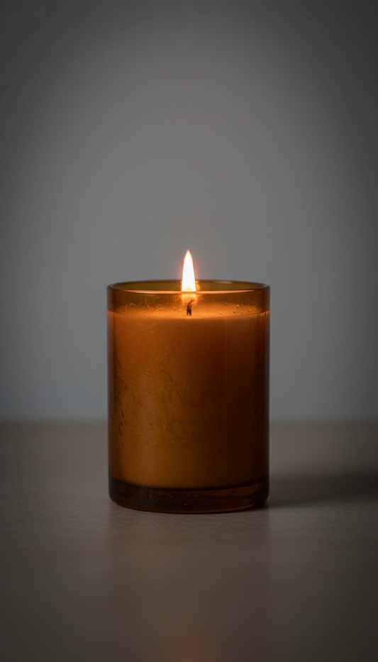 Bronzed ochre signature candle with warm spices