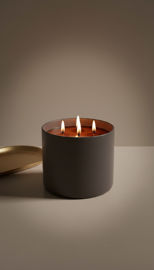 Obsidian scented candle in dark glass