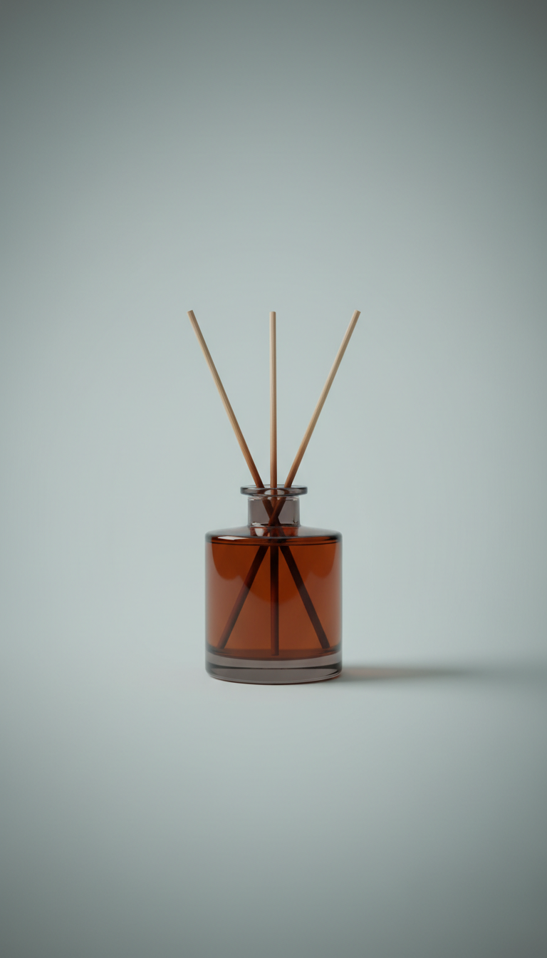 Cocoa plum reed diffuser with layered aroma